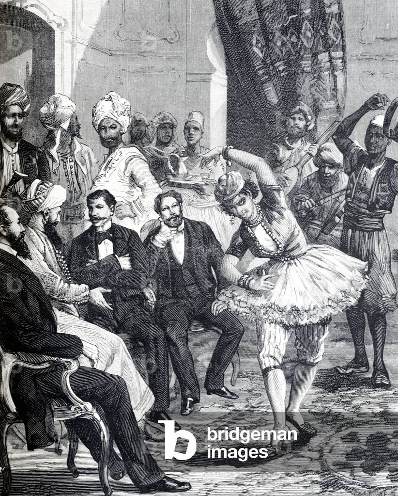 Zanzibar Evening at the Home of a Wealthy Indian Businesman, 1885 (engraving)