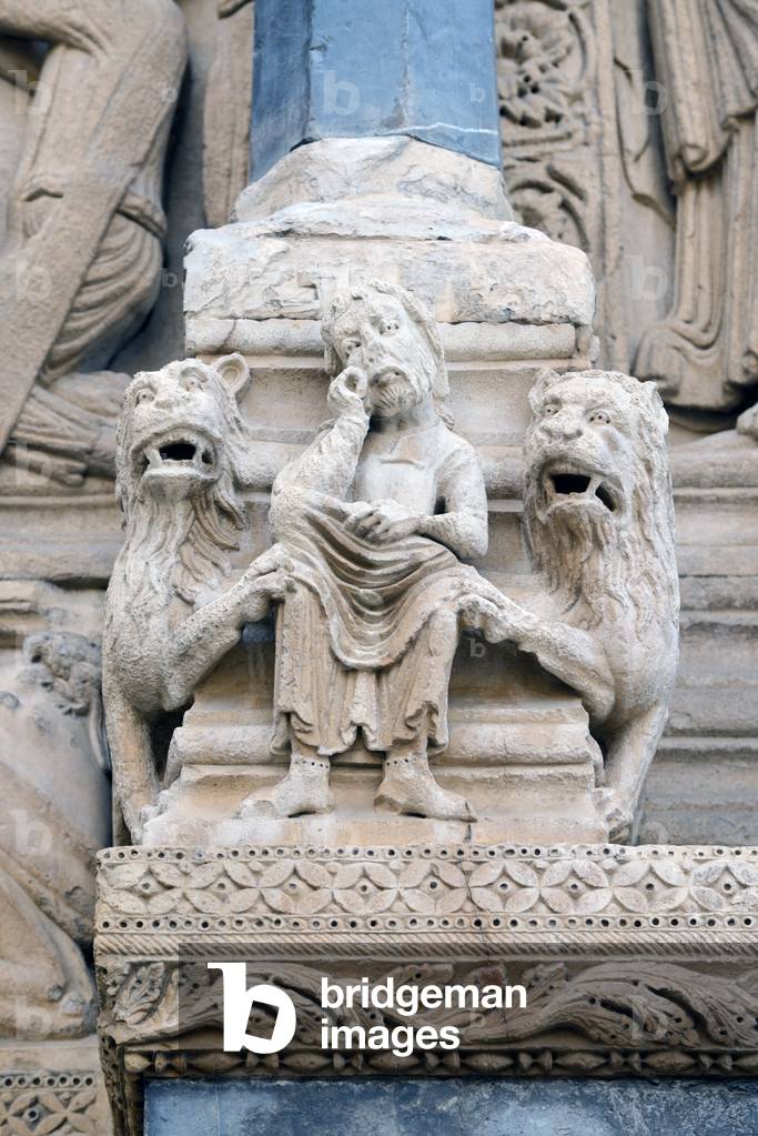 Daniel and Lions Romanesque Sculpture on the Façade of the Church of Saint Trophime Arles France, 11th-12th century (Romanesque Sculpture)