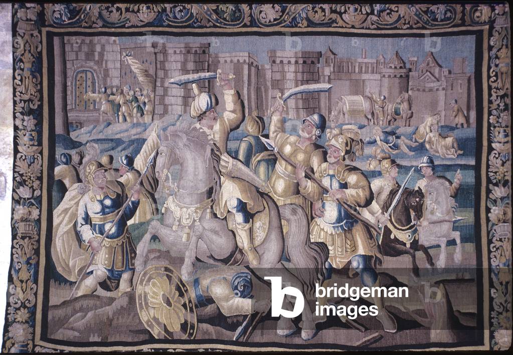 Flanders Tapestry. Jerusalem taken by Cyrus II, 538 BC.