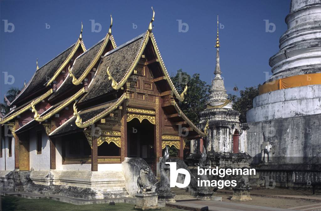 Thailand. Wat Phra Singh (Temple & Stupa)  14th century. Chiang Mai.