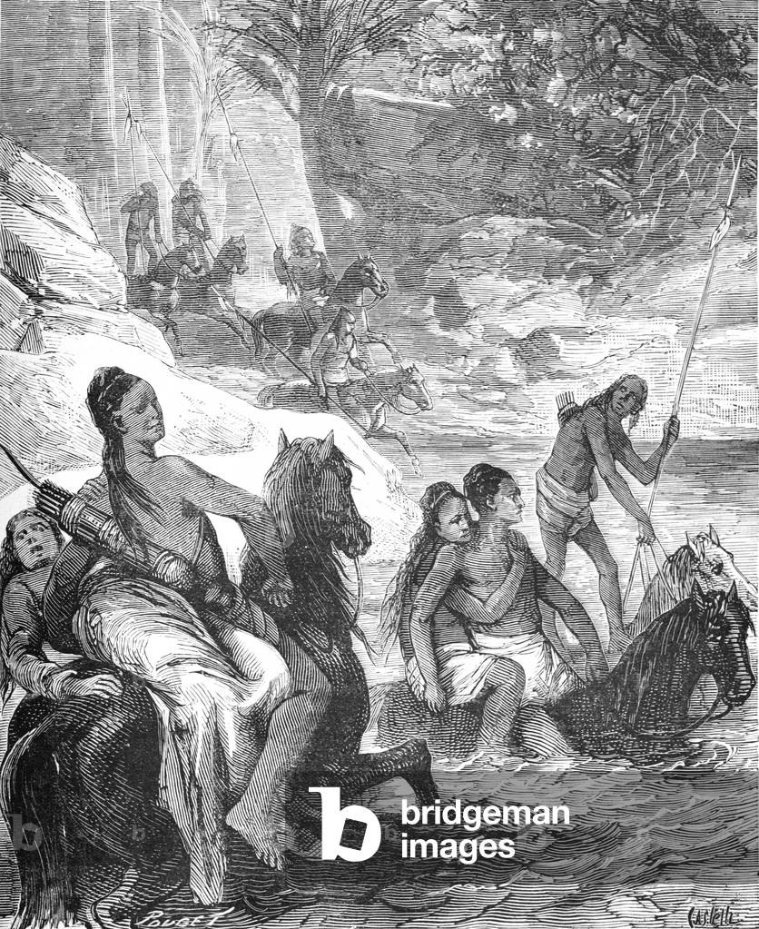 Nomadic Gran Chaco People of Central South America, 1879 (engraving)