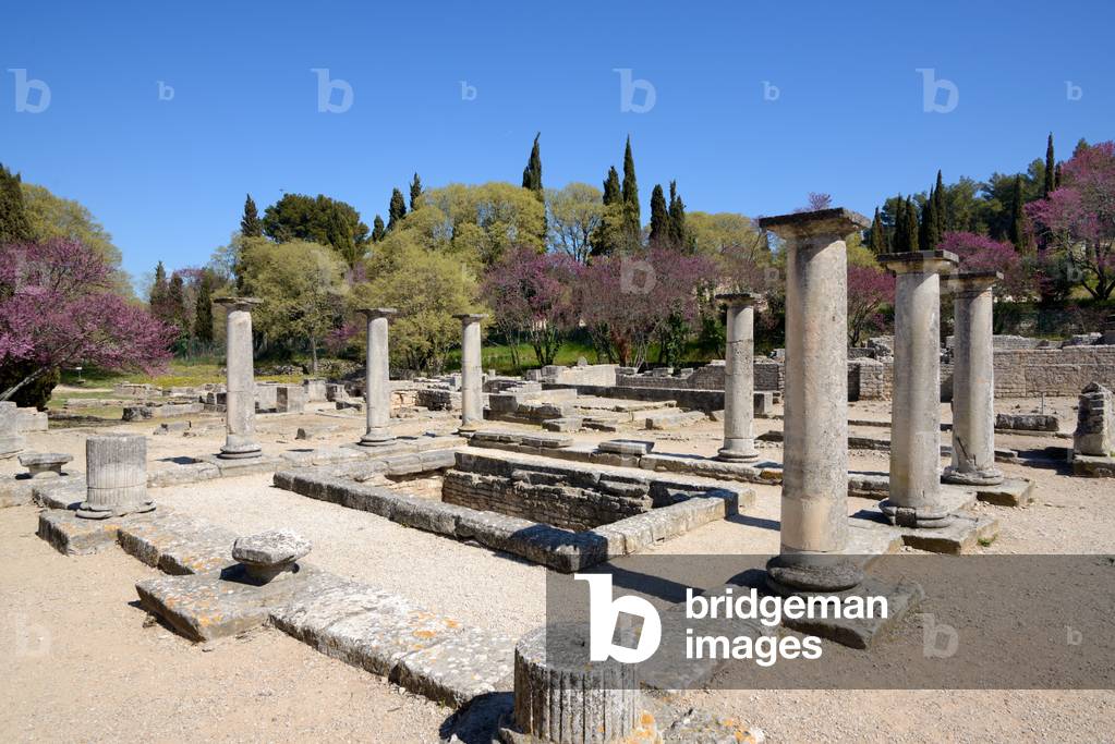 Floor Plan of the Hellenistic-Style Roman House of Antae or Villa in the Lower Town of the Ruins of Glanum Saint-Remy-de-Provence France, 2nd century AD (architecture)