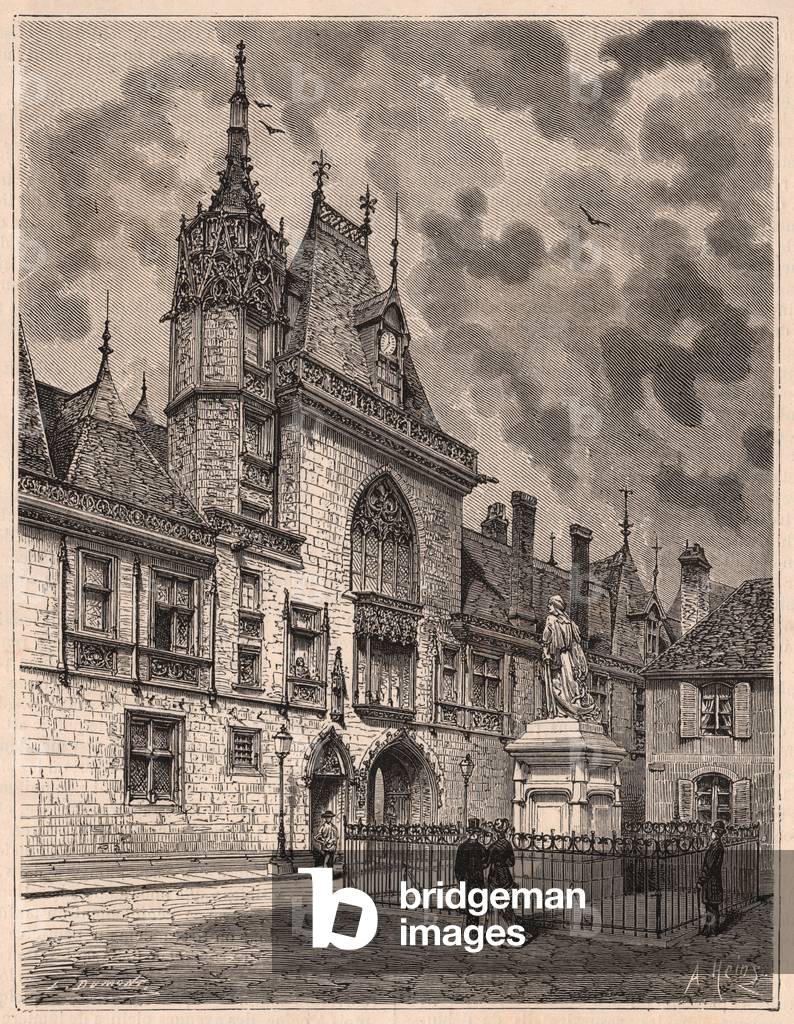 View from the street of Palais Jacques Coeur in Bourges, France
