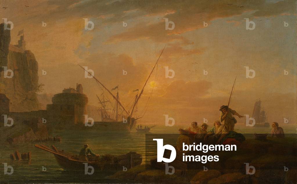 Seascape, c.1780-1800 (oil on wood panel) 
