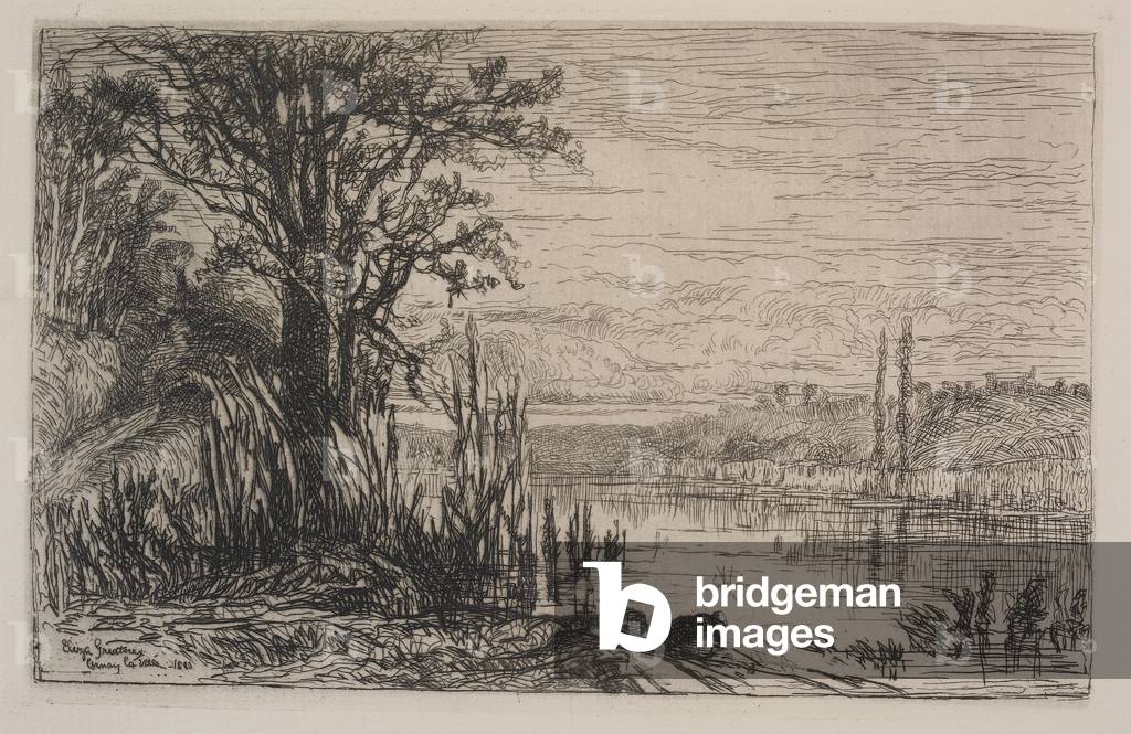 Pond at Cernay-la-Ville, 1880 (etching on paper) 