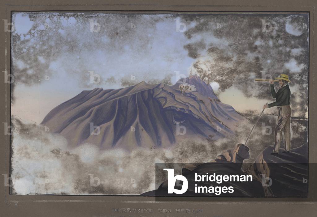 "Nordseite der Merapi vom Südhang von Merbabu aus gesehen", 1845 von German School