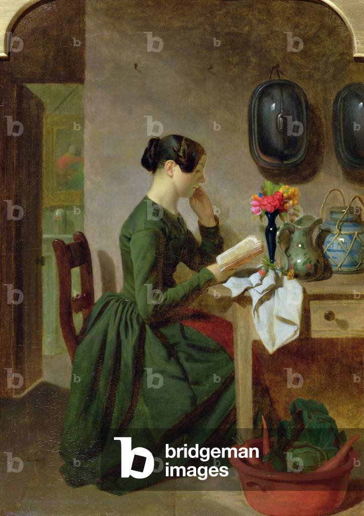 Image de Peinture représentant La femme de ménage, 19th Siècle par J. Davies