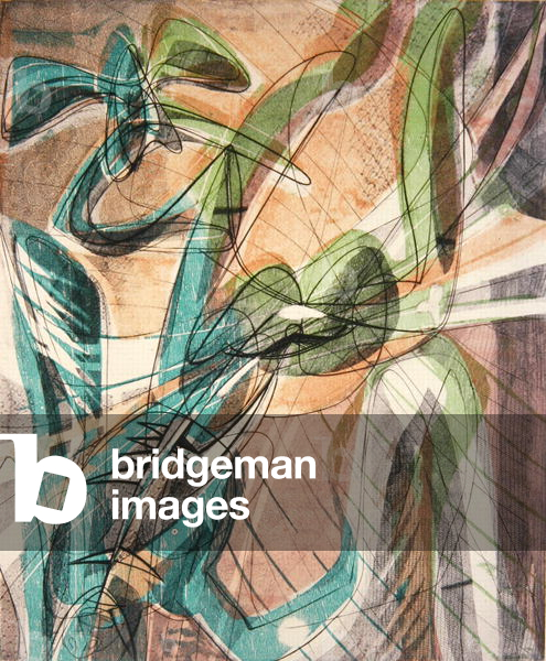 Winged Figures, 1952 (colour engraving & etching)