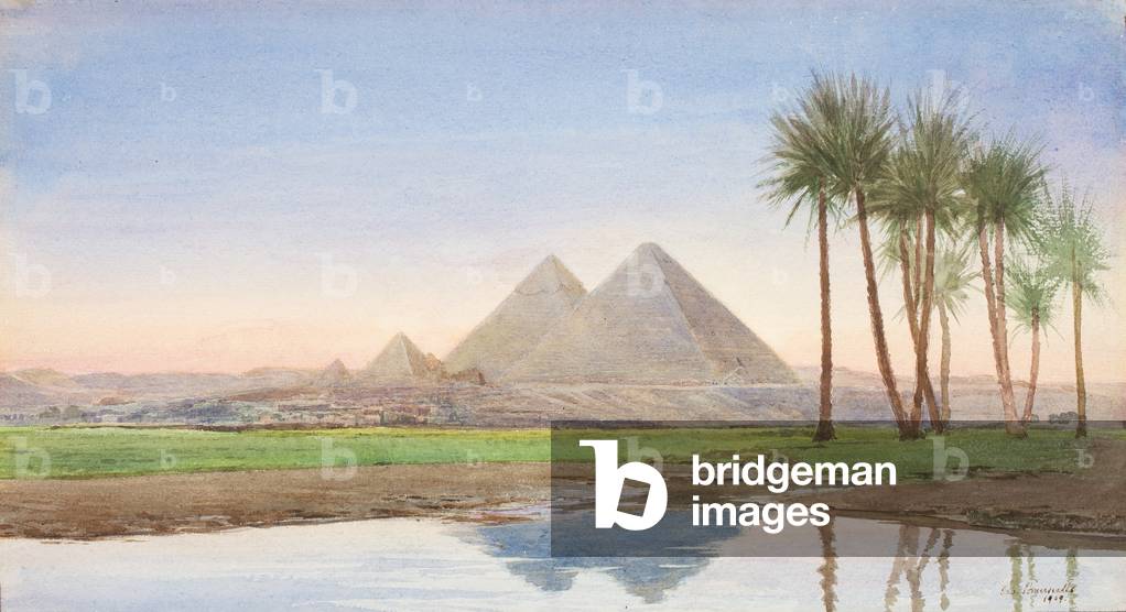The Pyramids at Gizah (2nd study), c.1907-10 (w/c on paper) 