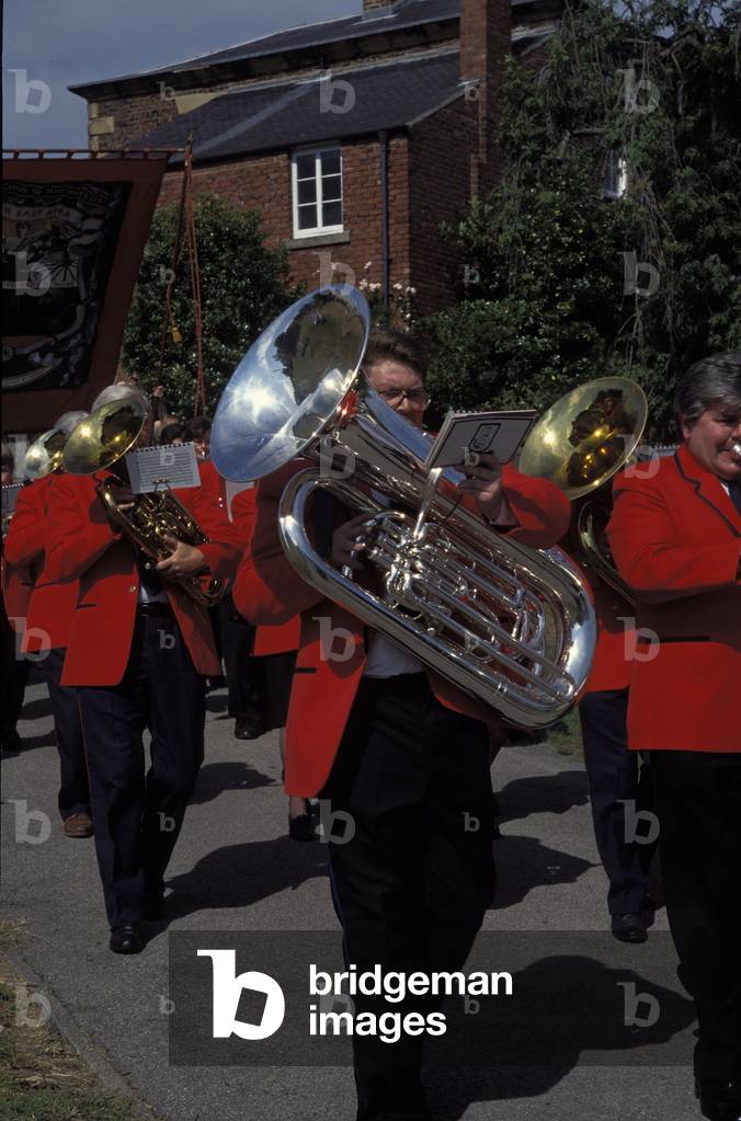 Marching Band at Durham Miners' Gala, 1995. Tuba.