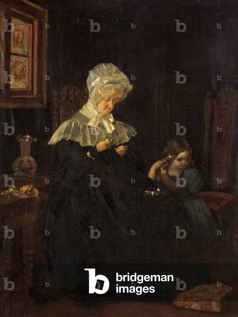Charlotte Sargent with her grand-daughter Mary (oil on canvas)