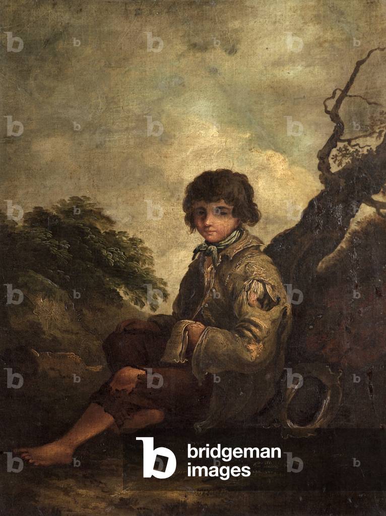 A Young Ballad Singer (oil on canvas)