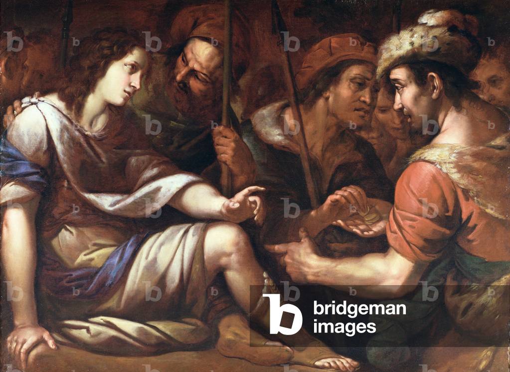 Image of Painting depicting Joseph sold by his brothers, 17th century by Italian Artist