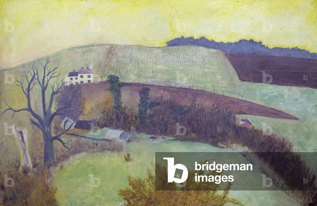 View from Old Hadleigh Railway Line, 1979 (oil on board) 