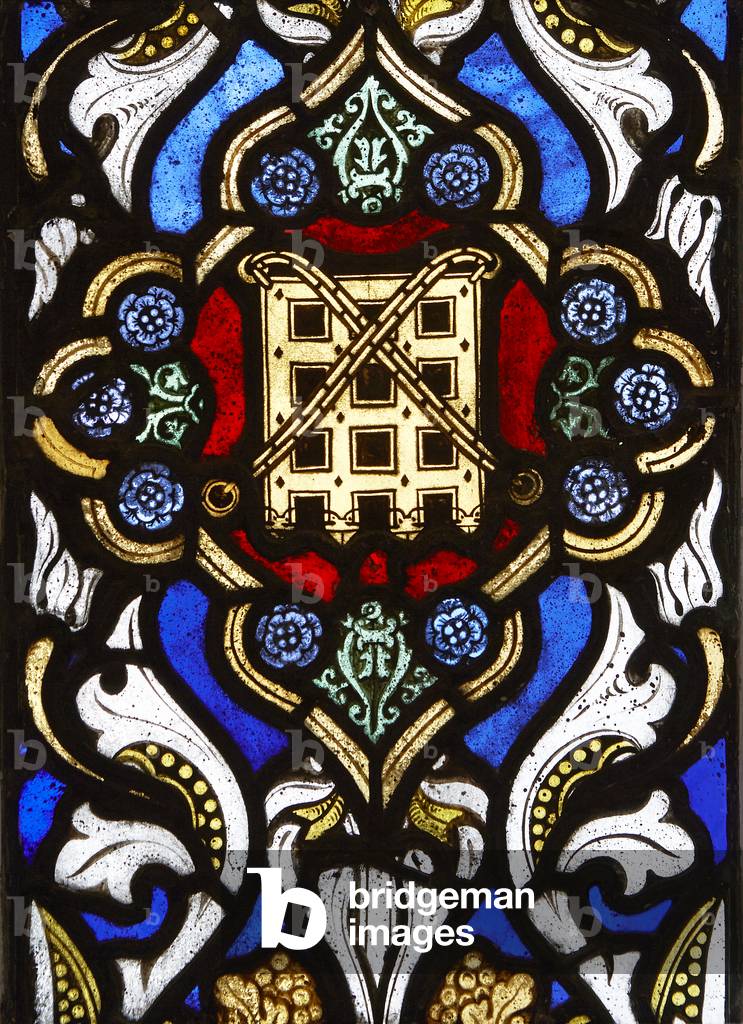 Window showing the Beaufort Portcullis, 1845 (stained glass)