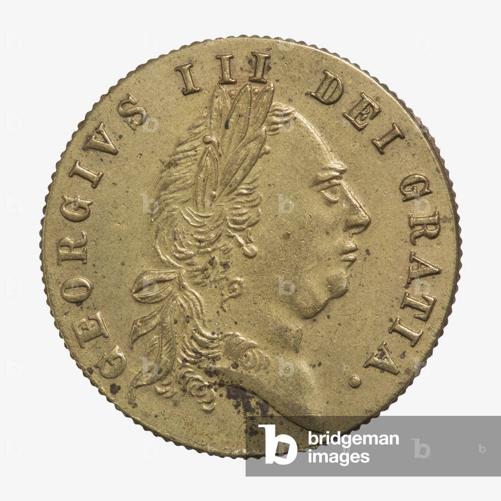 King George III gambling token, 1768 (brass)