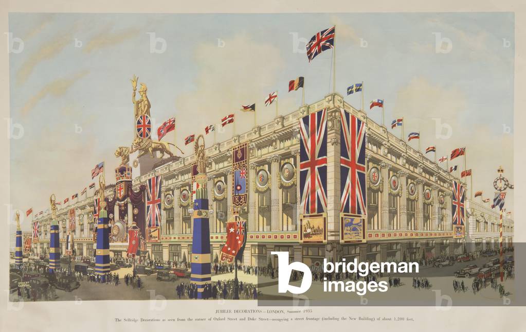 Selfridge's jubilee decorations, 1935