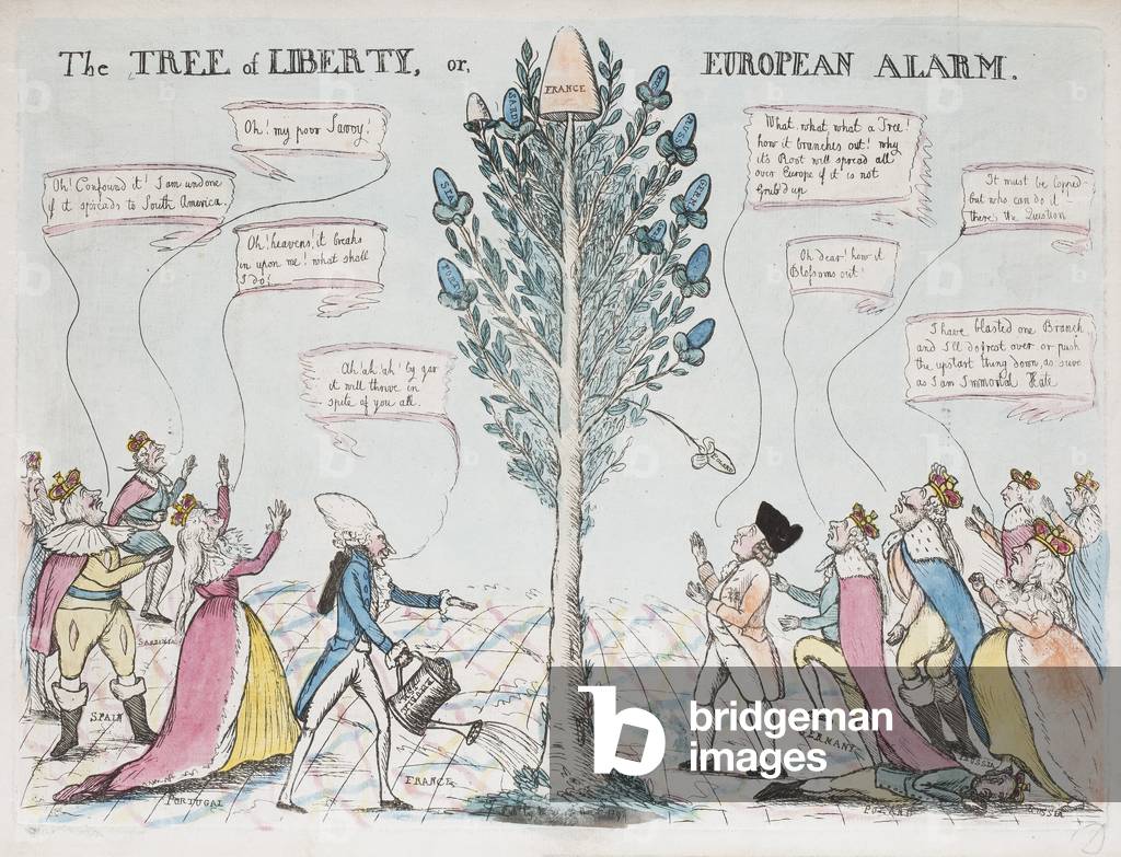 The Tree of Liberty, or, European Alarm, c.1792-3 (coloured engraving)