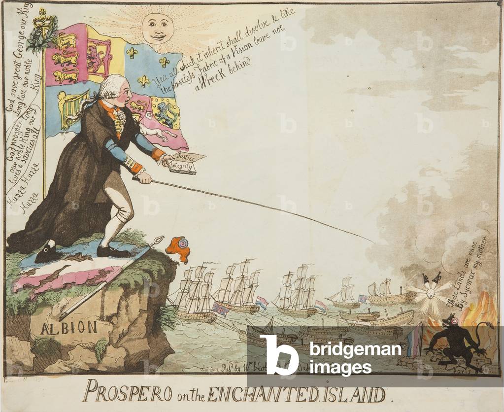 Prospero on the Enchanted Island, 1798 (coloured aquatint)