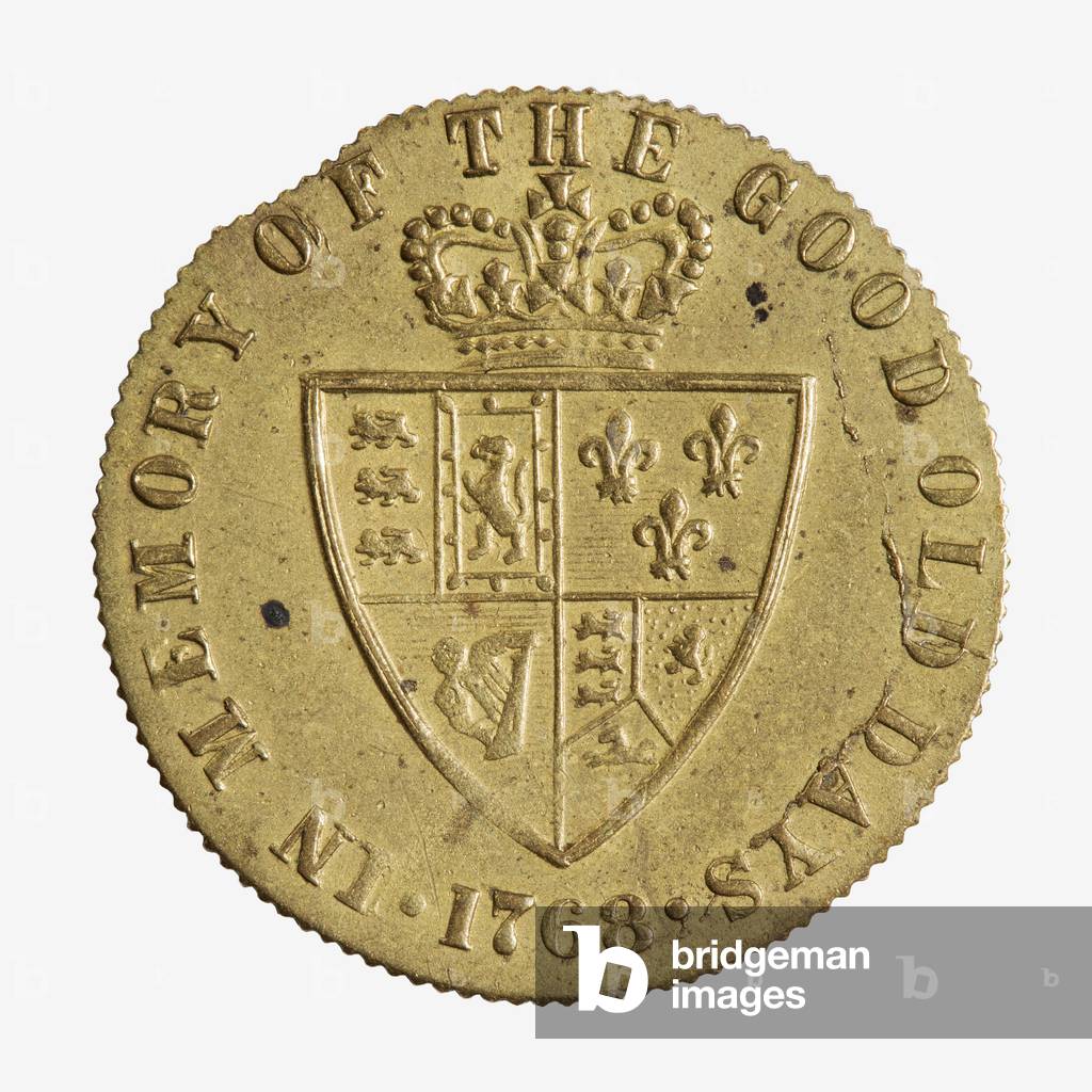 King George III brass gambling token, 1768