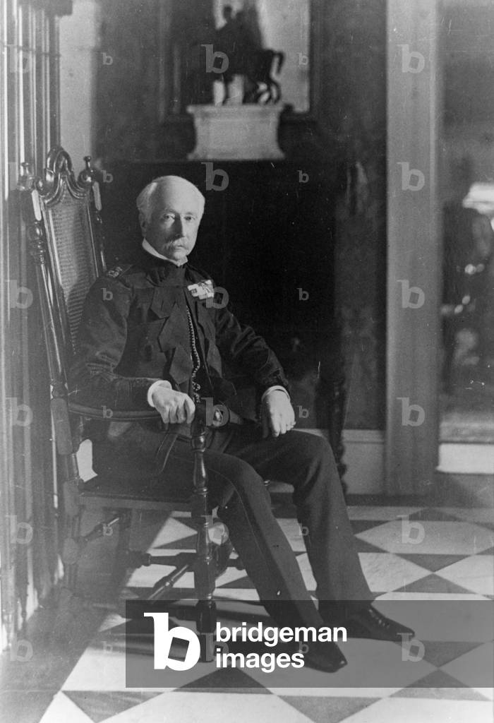 Viscount Wolseley in his apartment (b/w photo)