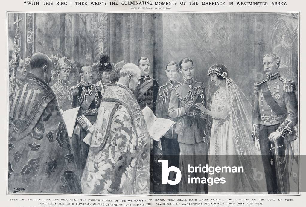 The marriage of the Duke of York and Elizabeth Bowes-Lyon, 1923