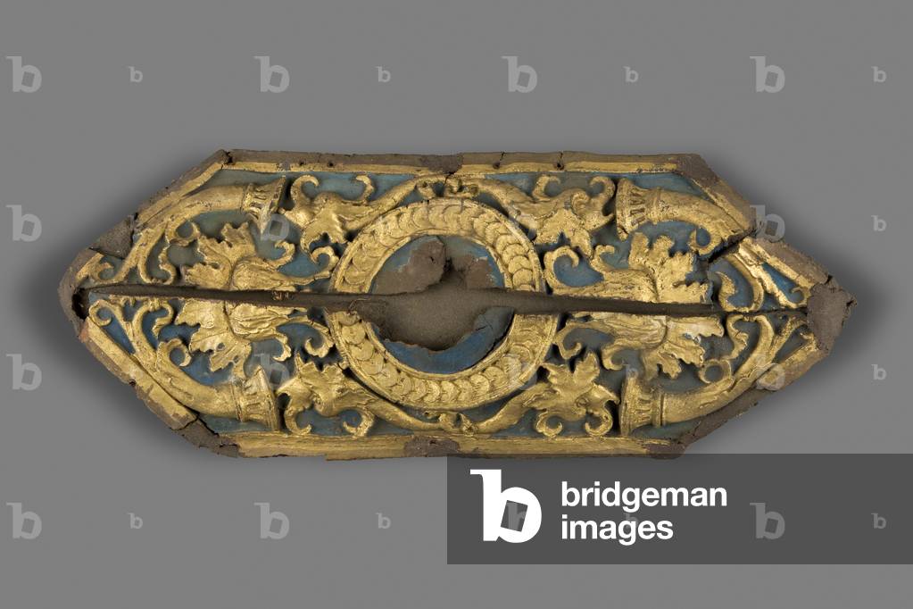 Heraldic shield from the Wolsey Closet, Hampton Court Palace (leather mâché)