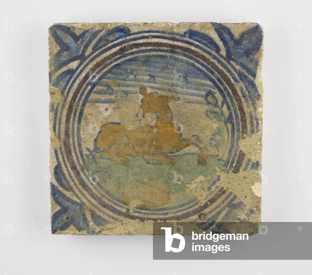 Tile, 1571-1615 (tin-glazed ceramic)