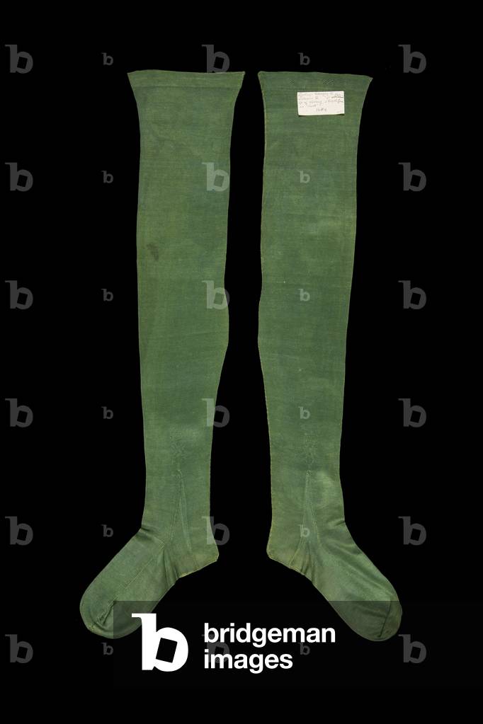 King William III's green knitted stockings, c.1690