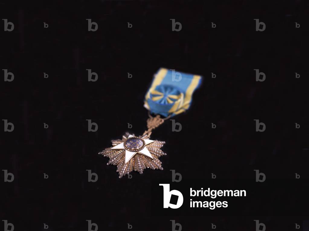 Badge of an Officer of the Order of the Nile, 1927 (gold, enamel & ribbon)