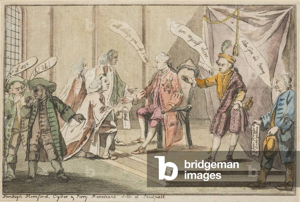 Excise a la mode, 1763 (hand-coloured engraving)