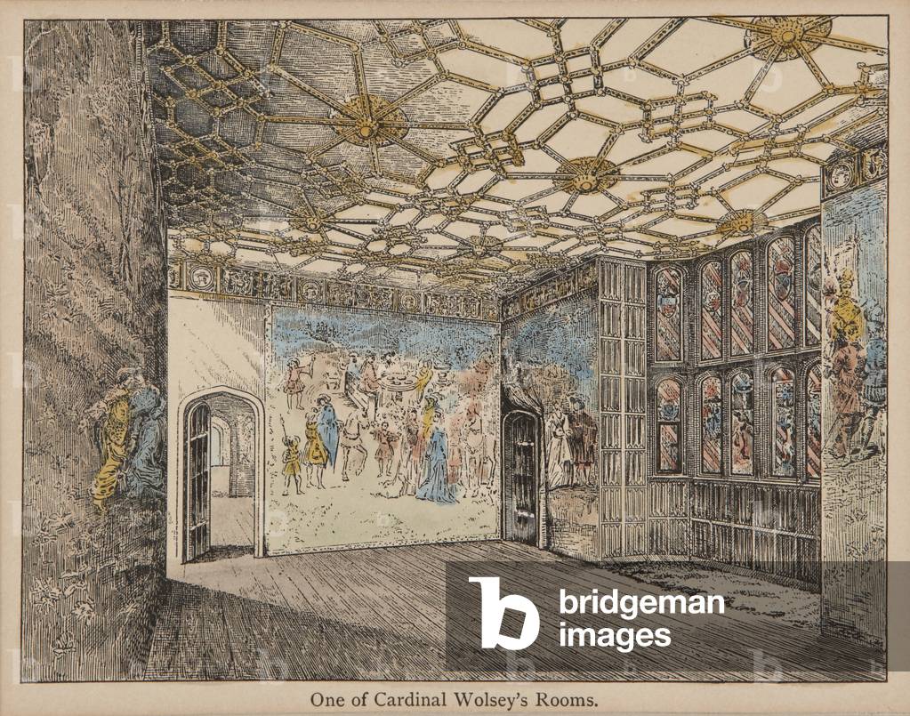 Cardinal Wolsey's rooms (hand-coloured litho)