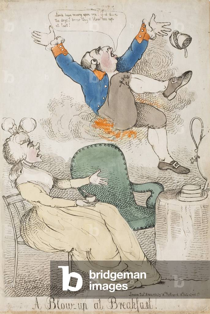 A Blow-up at Breakfast! 1792 (coloured engraving)