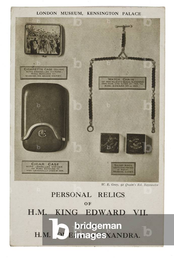 The personal relics of King Edward VII, 1912 (litho)