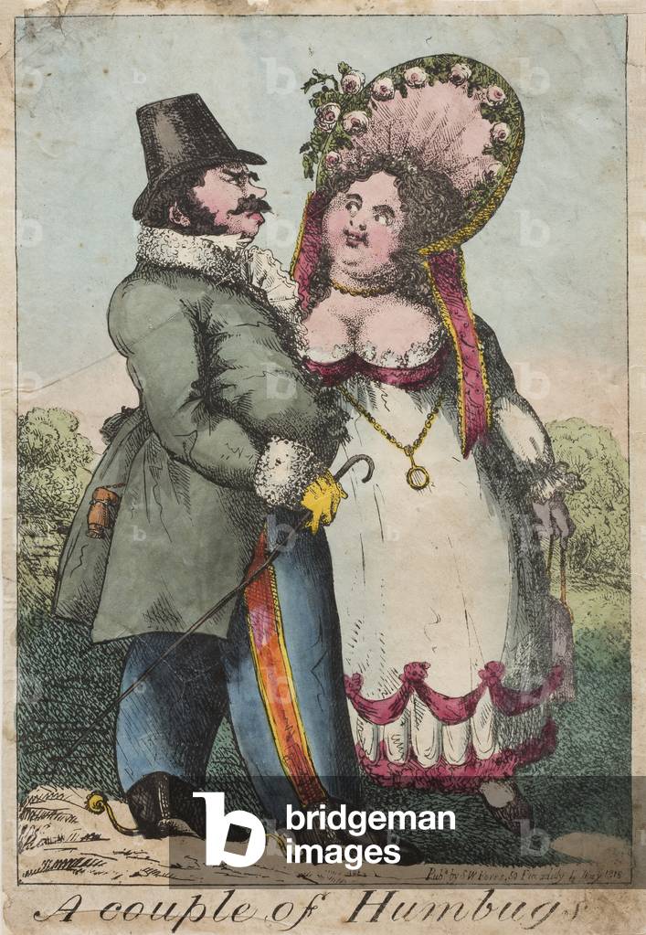 A Couple of Humbugs, 1818 (coloured engraving)