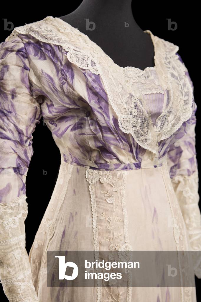 Purple and white dress worn by Queen Alexandra, c.1911-12