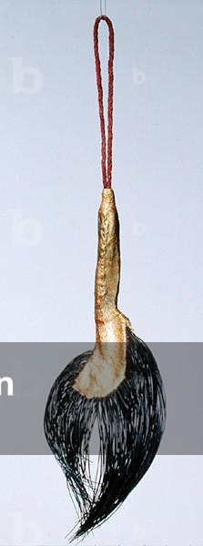Akan Fly Beater, from Ghana (wood, gold leaf, leather & elephant hair) (see also 186351)