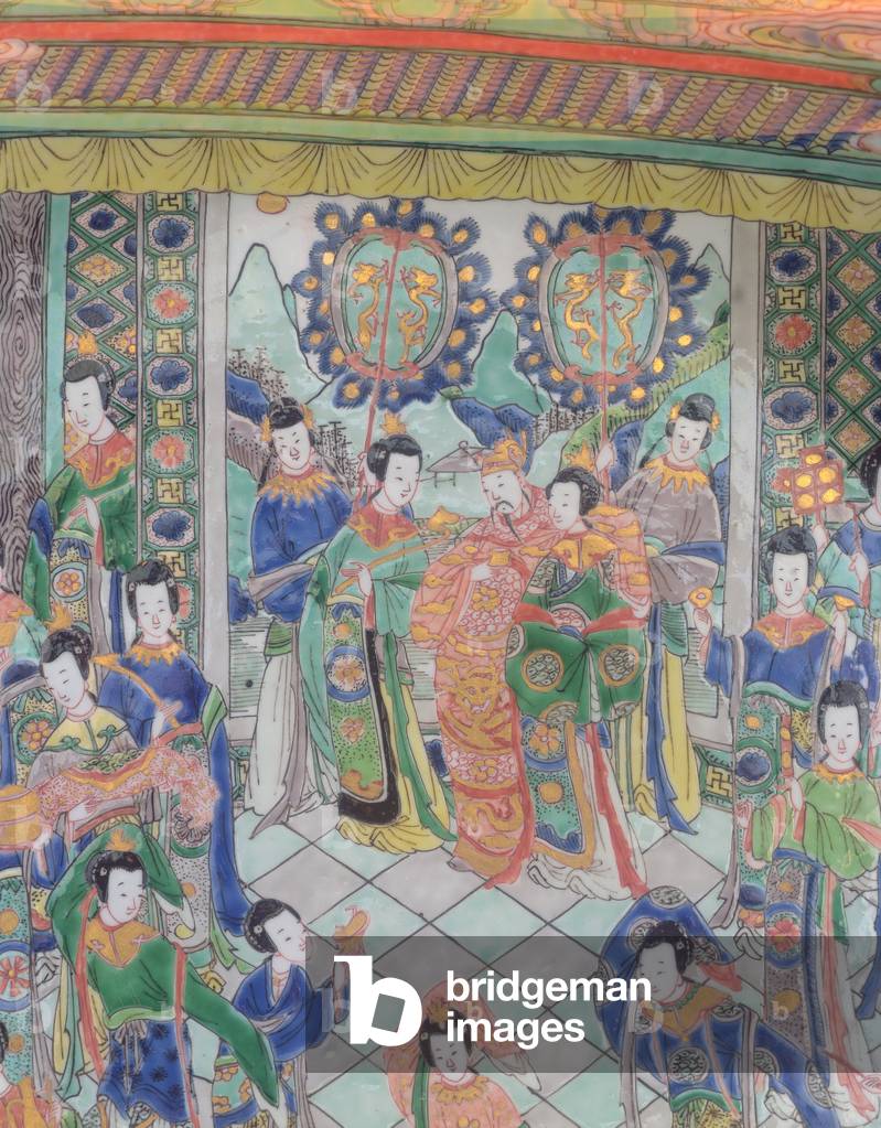 Large Famille Verte Charger by Qing Dynasty Chinese Artist