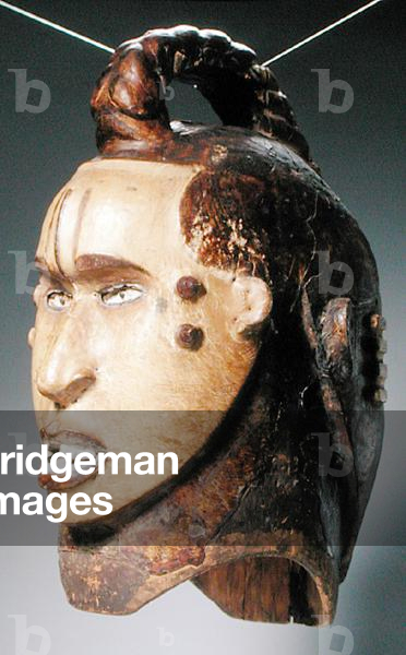 Double-Faced Helmet Mask, Ejagham Culture, from Nigeria or Cameroon (wood, skin, nails & bones) (see also 186312-313, 186315-316)