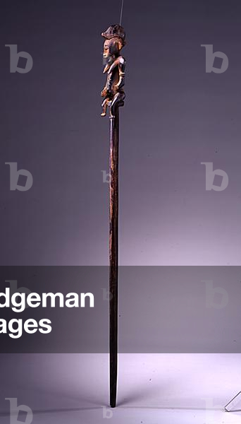 Senufo Staff with Sitting Figure from Ivory Coast (wood) (see also 186378-380)