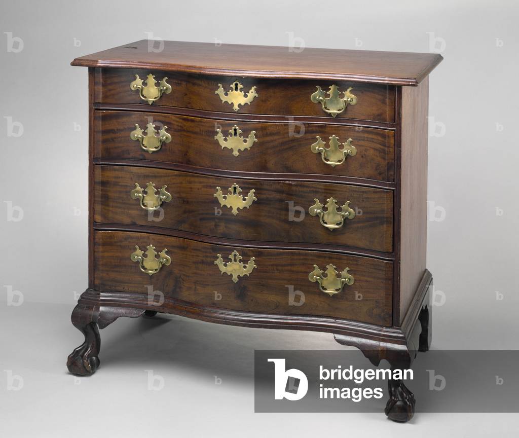 Chest of Drawers, 1760-1800 (mahogany; eastern white pine)