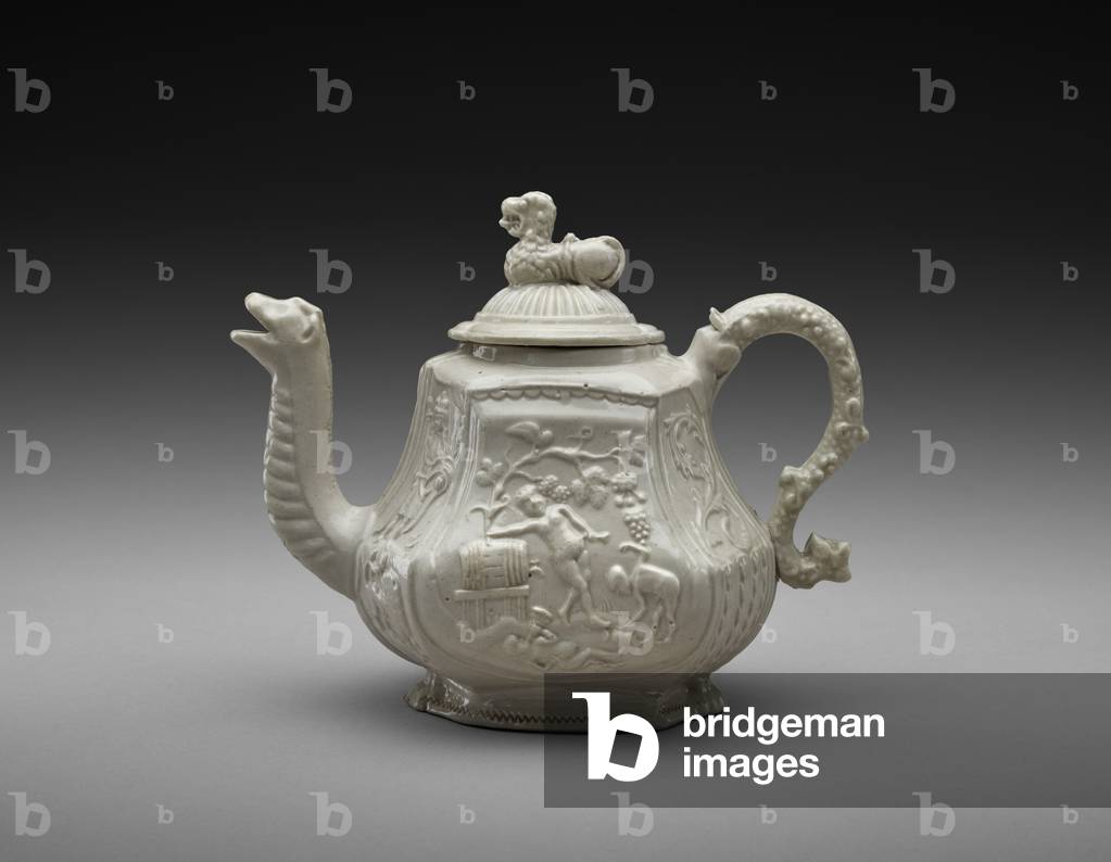 Teapot, c.1740-50 (salt-glazed stoneware)