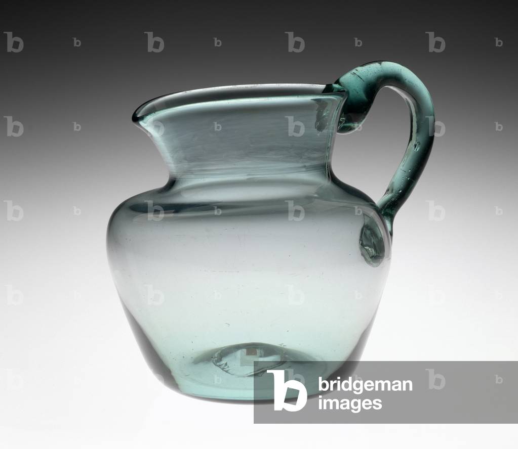 Pitcher, c. 1840-1865 (non-lead glass)