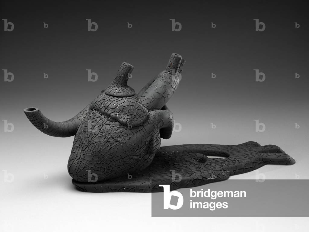 Heart Teapot with Shadow: Hiroshima II, 1988 (stoneware)