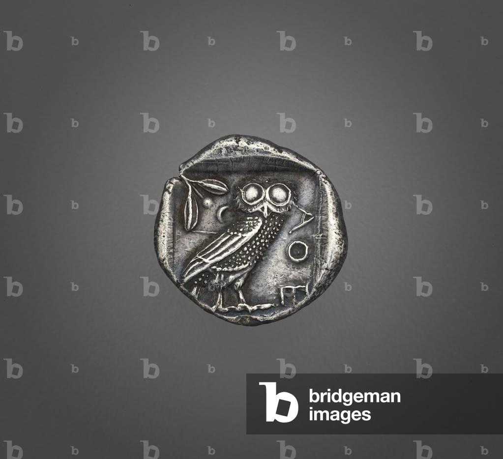 Tetradrachm with Athena on Obverse and Owl on Reverse, Attic, 450-400 BC (silver)