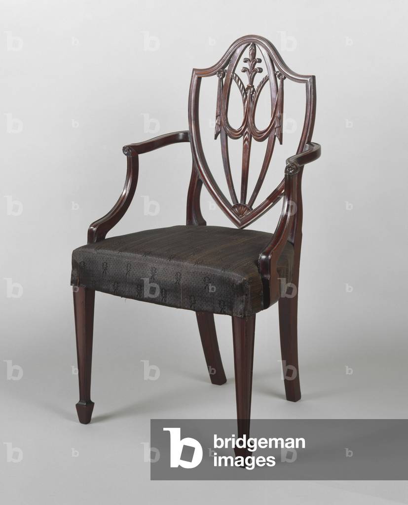 Armchair, 1785-1820 (mahogany; ash, eastern white pine, and sweetgum)