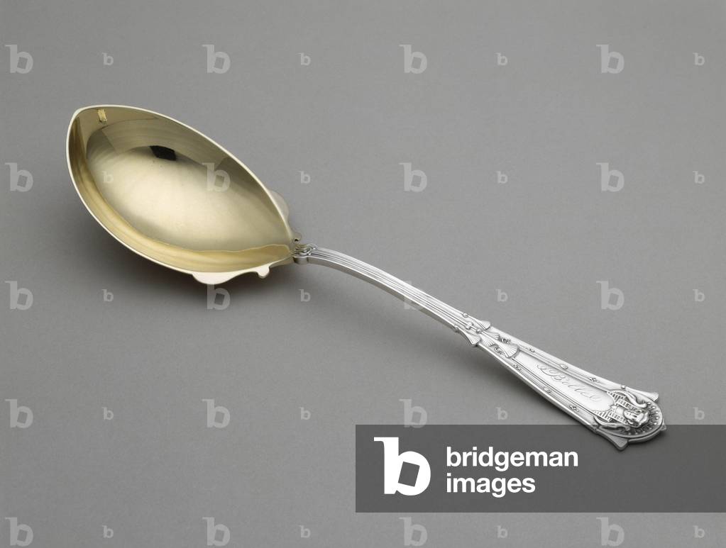 Pudding Spoon, 1866-1875 (silver, silver gilt)