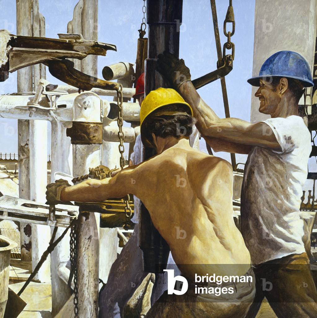 Roughnecks, 1974 (acrylic on masonite)