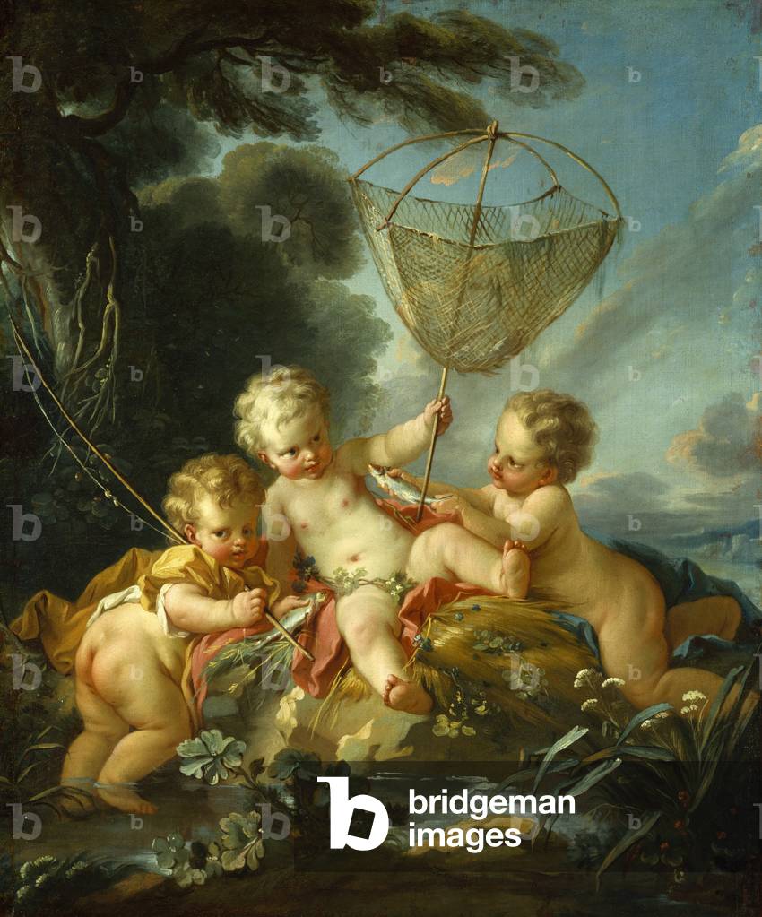 Putti as Fisherman, c.1744 (oil on canvas)