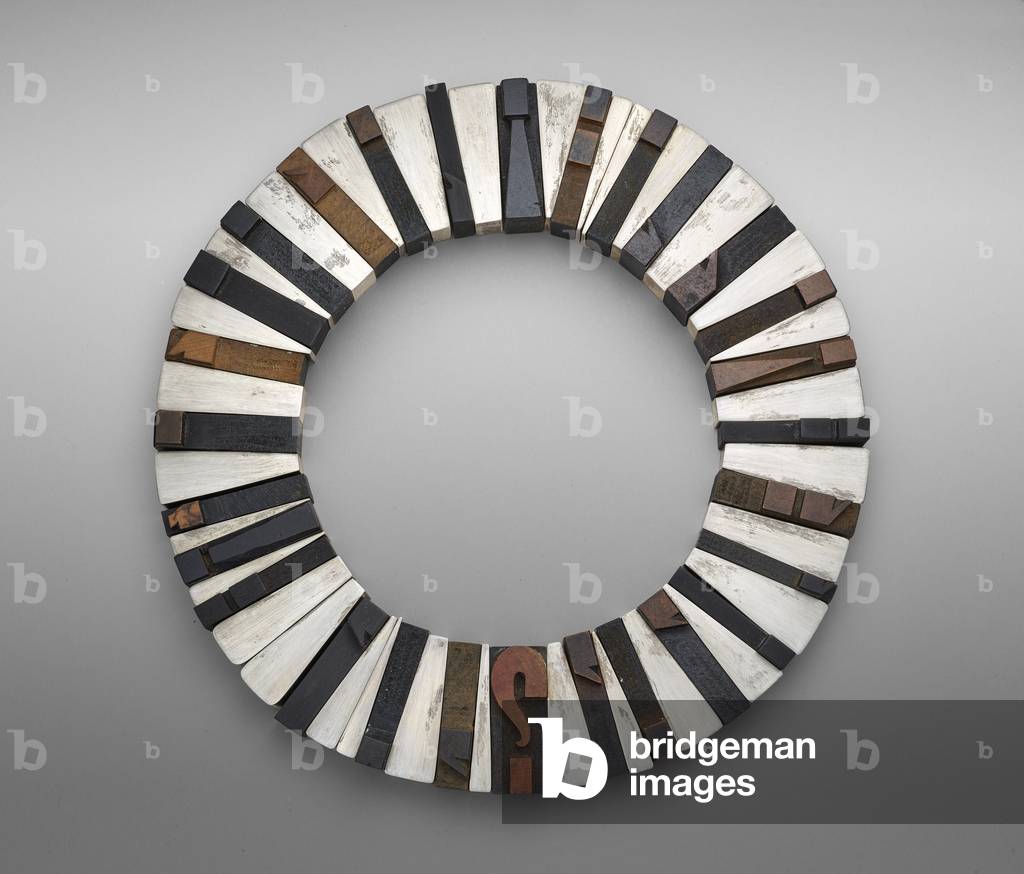 Punctuation, 2000 (sterling silver & wood type)